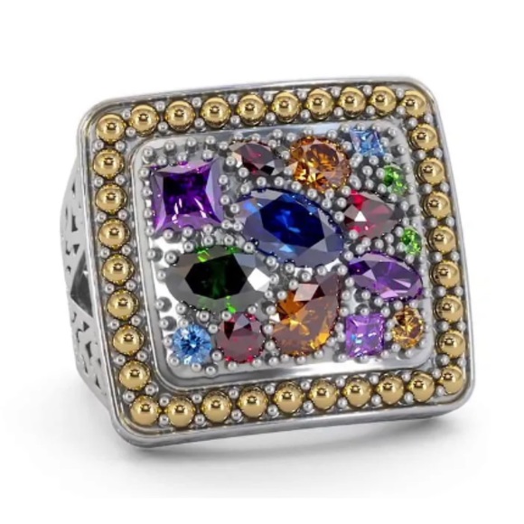 Balissima by EFFY Multi-Stone Ring & Necklace Square Pendant Set - Picture 3 of 12